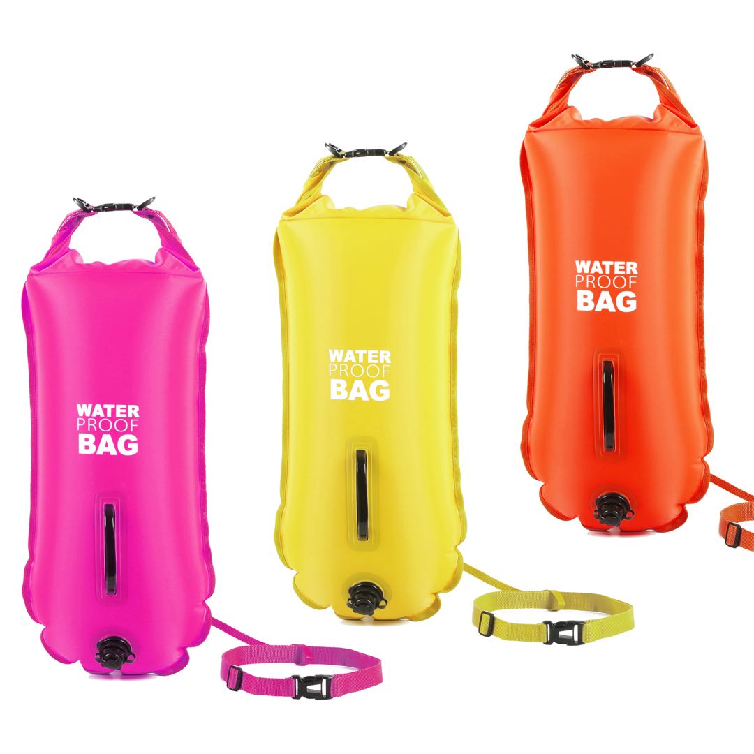 Swim Buoy for Open Water Swimmers and Triathletes - Light and Visible Float for Safe Training and Racing 